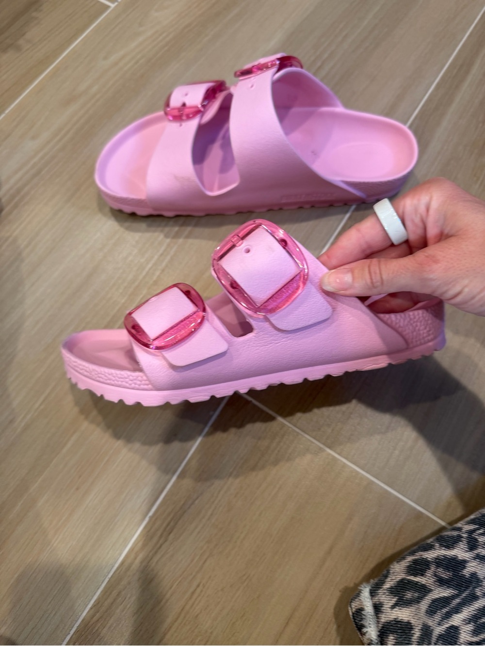 Birkenstock Pink Dual-Buckle Slide Sandals
